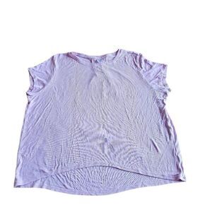 Athleta womens Sz M pinkpurple with ease Rib short sleeve tee flowy